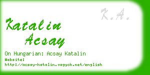 katalin acsay business card